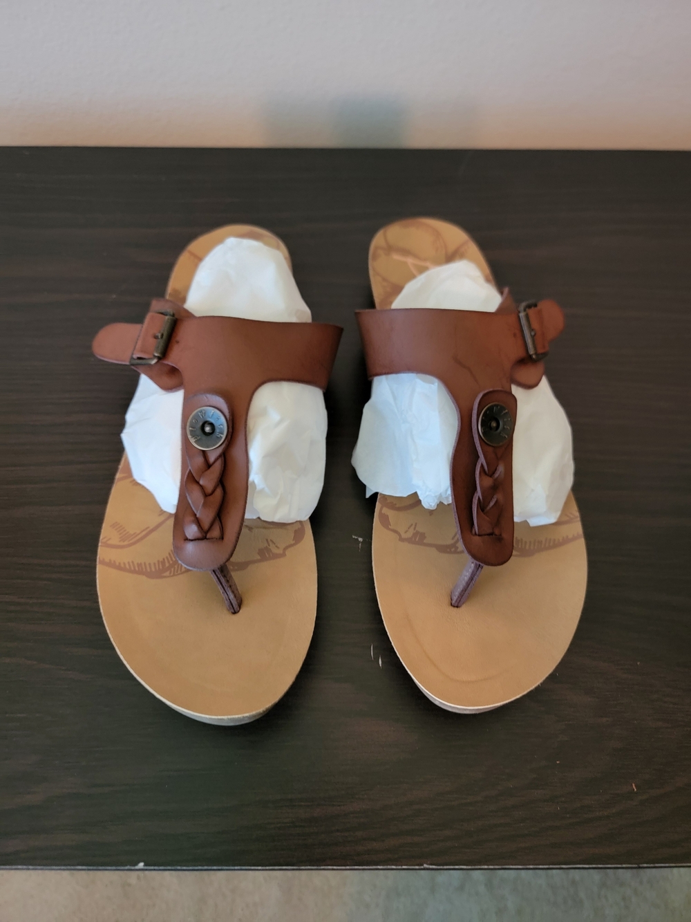 Blowfish Brown Braided Toe-Post Sandals